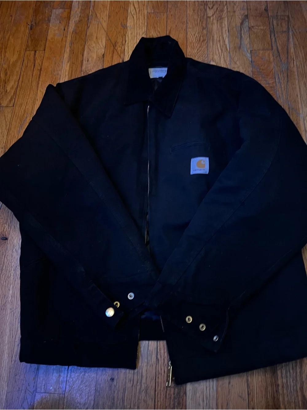 Carhartt Black Work Jacket with Corduroy Collar